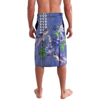 Hawaii Aloha Turtle Hibiscus and Leaves Lavalava with Polynesian and Kakau Tattoos Denim Color LT03 - Polynesian Pride