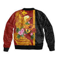 Papua New Guinea Independence Day Bomber Jacket Birds-of-Paradise Melanesian Tattoos Tropical Plants