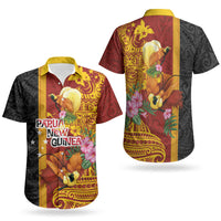Papua New Guinea Independence Day Couples Matching Mermaid Dress and Hawaiian Shirt Birds-of-Paradise Melanesian Tattoos Tropical Plants