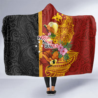 Papua New Guinea Independence Day Hooded Blanket Birds-of-Paradise Melanesian Tattoos Tropical Plants