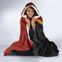 Papua New Guinea Independence Day Hooded Blanket Birds-of-Paradise Melanesian Tattoos Tropical Plants