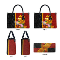Papua New Guinea Independence Day Leather Bag Birds-of-Paradise Melanesian Tattoos Tropical Plants