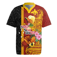 Papua New Guinea Independence Day Rugby Jersey Birds-of-Paradise Melanesian Tattoos Tropical Plants