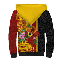 Papua New Guinea Independence Day Sherpa Hoodie Birds-of-Paradise Melanesian Tattoos Tropical Plants