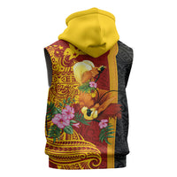 Papua New Guinea Independence Day Sleeveless Zip Hoodie Birds-of-Paradise Melanesian Tattoos Tropical Plants