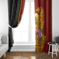 Papua New Guinea Independence Day Window Curtain Birds-of-Paradise Melanesian Tattoos Tropical Plants