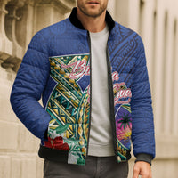 Guam Chamorro Bomber Puffer Jacket Tribal Latte Stone and Seal Artwork Polynesian Patterns