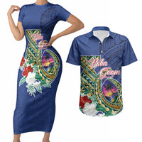 Guam Chamorro Couples Matching Short Sleeve Bodycon Dress and Hawaiian Shirt Tribal Latte Stone and Seal Artwork Polynesian Patterns LT03 Multicolor - Polynesian Pride