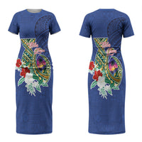 Guam Chamorro Couples Matching Short Sleeve Bodycon Dress and Hawaiian Shirt Tribal Latte Stone and Seal Artwork Polynesian Patterns LT03 - Polynesian Pride