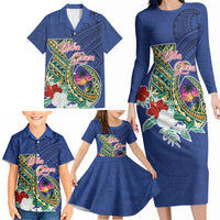 Guam Chamorro Family Matching Long Sleeve Bodycon Dress and Hawaiian Shirt Tribal Latte Stone and Seal Artwork Polynesian Patterns LT03 - Polynesian Pride