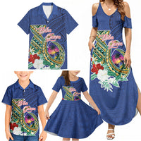 Guam Chamorro Family Matching Summer Maxi Dress and Hawaiian Shirt Tribal Latte Stone and Seal Artwork Polynesian Patterns LT03 - Polynesian Pride