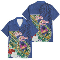 Guam Chamorro Family Matching Summer Maxi Dress and Hawaiian Shirt Tribal Latte Stone and Seal Artwork Polynesian Patterns LT03 Dad's Shirt - Short Sleeve Multicolor - Polynesian Pride