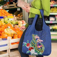 Guam Chamorro Grocery Bag Tribal Latte Stone and Seal Artwork Polynesian Patterns