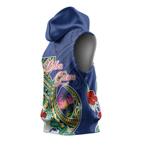 Guam Chamorro Sleeveless Hoodie Tribal Latte Stone and Seal Artwork Polynesian Patterns