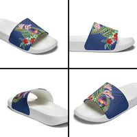 Guam Chamorro Slide Sandals Tribal Latte Stone and Seal Artwork Polynesian Patterns