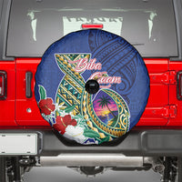 Guam Chamorro Spare Tire Cover Tribal Latte Stone and Seal Artwork Polynesian Patterns