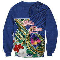 Guam Chamorro Sweatshirt Tribal Latte Stone and Seal Artwork Polynesian Patterns