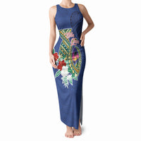 Guam Chamorro Tank Maxi Dress Tribal Latte Stone and Seal Artwork Polynesian Patterns LT03 Women Multicolor - Polynesian Pride