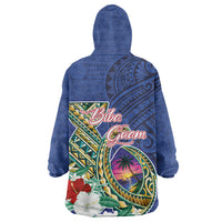 Guam Chamorro Wearable Blanket Hoodie Tribal Latte Stone and Seal Artwork Polynesian Patterns