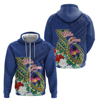 Guam Chamorro Zip Hoodie Tribal Latte Stone and Seal Artwork Polynesian Patterns