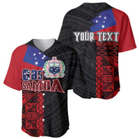 Personalised Samoa 685 Baseball Jersey Siapo Pattern and Samoa Flag Design