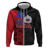 Personalised Samoa 685 Zip Hoodie Siapo Pattern and Samoa Flag Design LT03 Zip Hoodie Black - Polynesian Pride
