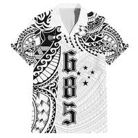 Samoa 685 Art Traditional Tattoo Pattern Family Matching Summer Maxi Dress and Hawaiian Shirt White Color