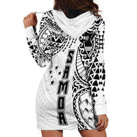 Samoa 685 Art Traditional Tattoo Pattern Hoodie Dress White Color