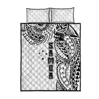 Samoa 685 Art Traditional Tattoo Pattern Quilt Bed Set White Color