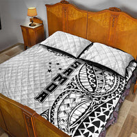 Samoa 685 Art Traditional Tattoo Pattern Quilt Bed Set White Color