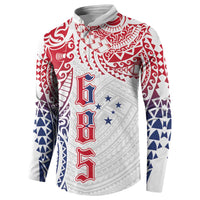 Samoa 685 Art Traditional Tattoo Pattern Button Sweatshirt Gradient Color