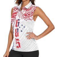 Samoa 685 Art Traditional Tattoo Pattern Women Sleeveless Polo Shirt Gradient Color