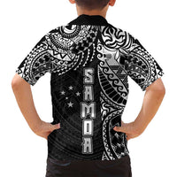 Samoa 685 Art Traditional Tattoo Pattern Family Matching Summer Maxi Dress and Hawaiian Shirt Black Color