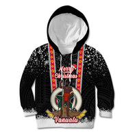 Vanuatu Christmas Kid Hoodie Polynesian Tribal Snow Style LT03 Hoodie Black - Polynesian Pride