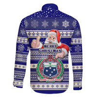 Samoa Christmas Family Matching Tank Maxi Dress and Hawaiian Shirt The Santa Coat of Arms with Samoa Bracelet Pattern LT03 - Polynesian Pride