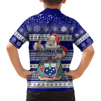 Custom Samoa Christmas Kid Hawaiian Shirt The Santa Coat of Arms with Samoa Bracelet Pattern LT03 - Polynesian Pride