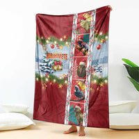 New Zealand Merry Christmas Blanket Maori Animals, Koru Tattoo - Red Xmas Style LT03 - Polynesian Pride