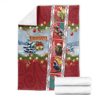 New Zealand Merry Christmas Blanket Maori Animals, Koru Tattoo - Red Xmas Style LT03 - Polynesian Pride