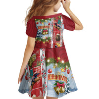 New Zealand Merry Christmas Family Matching Off The Shoulder Long Sleeve Dress and Hawaiian Shirt Maori Animals, Koru Tattoo - Red Xmas Style LT03 - Polynesian Pride