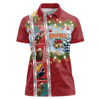 New Zealand Merry Christmas Women Polo Shirt Maori Animals, Koru Tattoo - Red Xmas Style