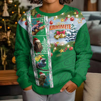 New Zealand Merry Christmas Kid Ugly Christmas Sweater Maori Animals, Koru Tattoo - Green Xmas Style