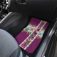 New Zealand Merry Christmas Car Mats Maori Animals, Koru Tattoo - Pink Xmas Style