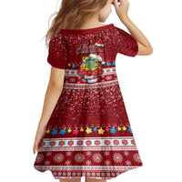 Tuvalu Christmas Family Matching Off Shoulder Short Dress and Hawaiian Shirt Snowman and Tuvalu Coat of Arms Maori Tribal Xmas Style LT03 - Polynesian Pride