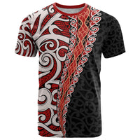 New Zealand Maori Stylized Koru T Shirt LT03 Red - Polynesian Pride