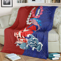 Hawaiian and Japanese Together Blanket The Whale and Koi Fish with Hinomaru and Lei LT03 - Polynesian Pride
