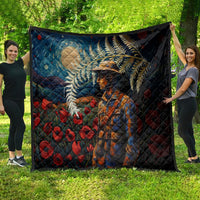 New Zealand Soldier ANZAC Day Quilt Silver Fern Starry Night Style LT03 - Polynesian Pride