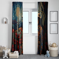New Zealand Soldier ANZAC Day Window Curtain Silver Fern Starry Night Style LT03 - Polynesian Pride