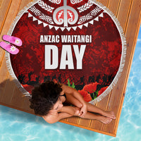 New Zealand ANZAC Waitangi Day Beach Blanket Hei Tiki and Soldier LT03 - Polynesian Pride