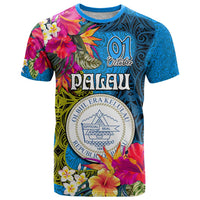 Palau Independence Day T Shirt 1st October 30th Anniversary Polynesian Jungle Flower