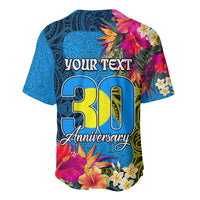 Personalised Palau Independence Day Baseball Jersey 1st October 30th Anniversary Polynesian Jungle Flower